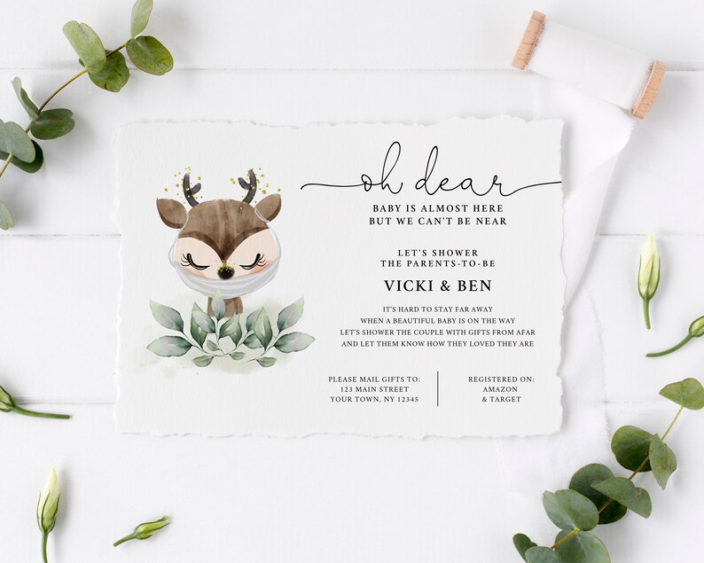 Baby Shower by Mail Template Quarantine Baby Animals Etsy