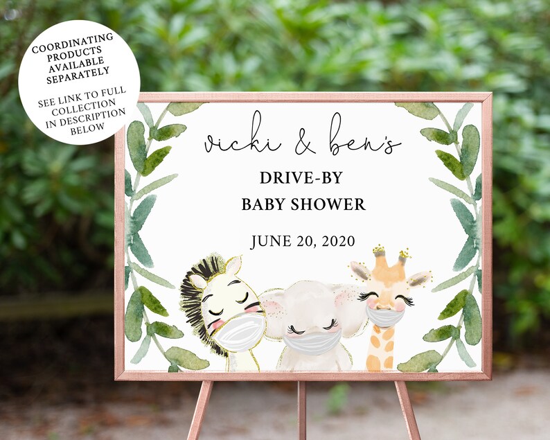 Editable Drive By Baby Shower Invitation Template Quarantine Etsy