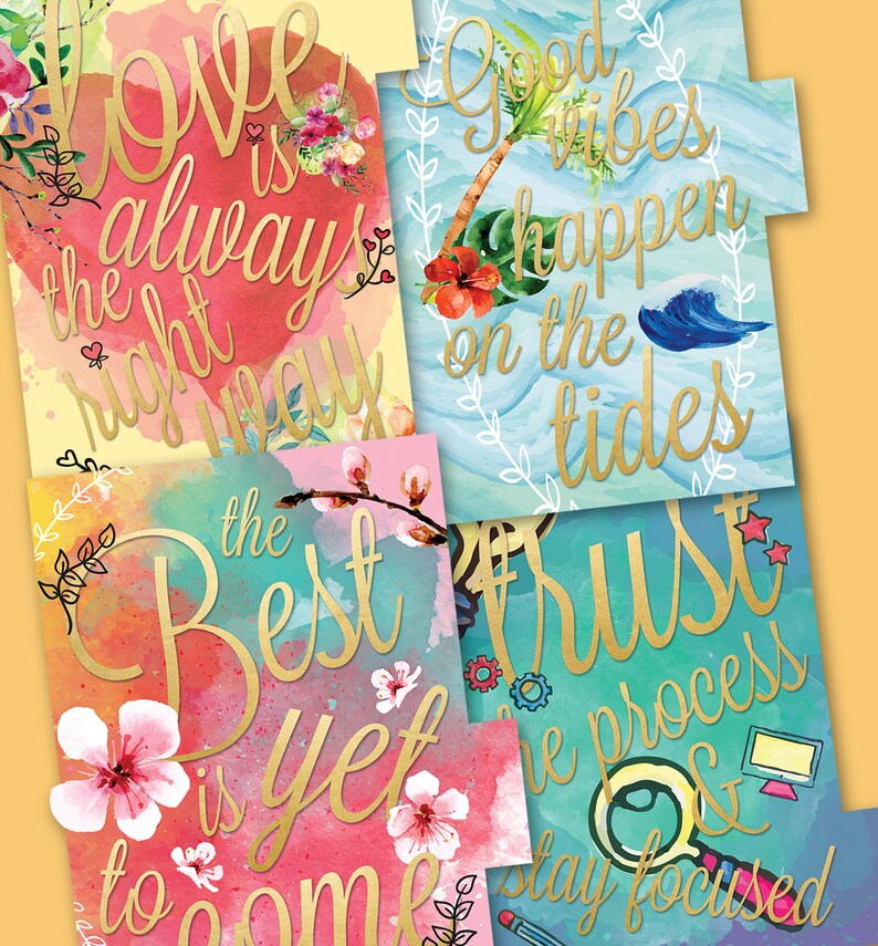 Planner dividers A5: Motivational Quotes Watercolor A5 | Etsy