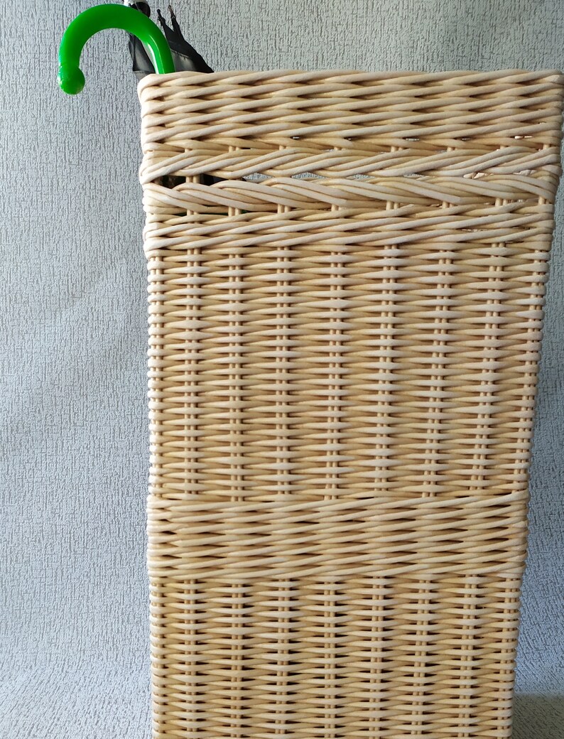 Wicker Umbrella Stand Wicker Hallway Basket Umbrella Holder Etsy