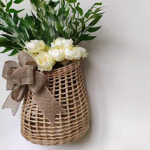 Melange Wicker Decor for the Front Door Wall Wicker Basket Etsy