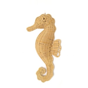 Wicker Seahorse hanging decors, Wicker nautical wall decor, Beach house decor