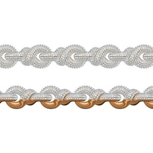 Peut inclure: Deux bracelets incrust&eacute;s de diamants. Le bracelet sup&eacute;rieur est enti&egrave;rement argent&eacute;, tandis que le bracelet inf&eacute;rieur a des maillons dor&eacute;s. Les deux bracelets pr&eacute;sentent un motif de n&oelig;ud et une fermeture &agrave; fermoir. Les fermoirs sont &eacute;galement incrust&eacute;s de diamants.