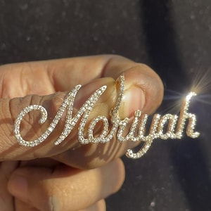 Custom Name Necklace in 14K Solid Gold | VVS Natural Diamond Name Pendant | Personalized Gold Diamond Nameplate Jewelry |Custom Gift for Her