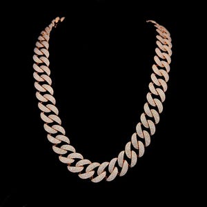 Łańcuszek z ogniwami kubańskimi Moissanite o średnicy 20 mm | Naszyjnik Iced Out ze srebra próby 925 | Biżuteria hip-hopowa dla mężczyzn | Wyrazisty łańcuszek | Spersonalizowany prezent |
