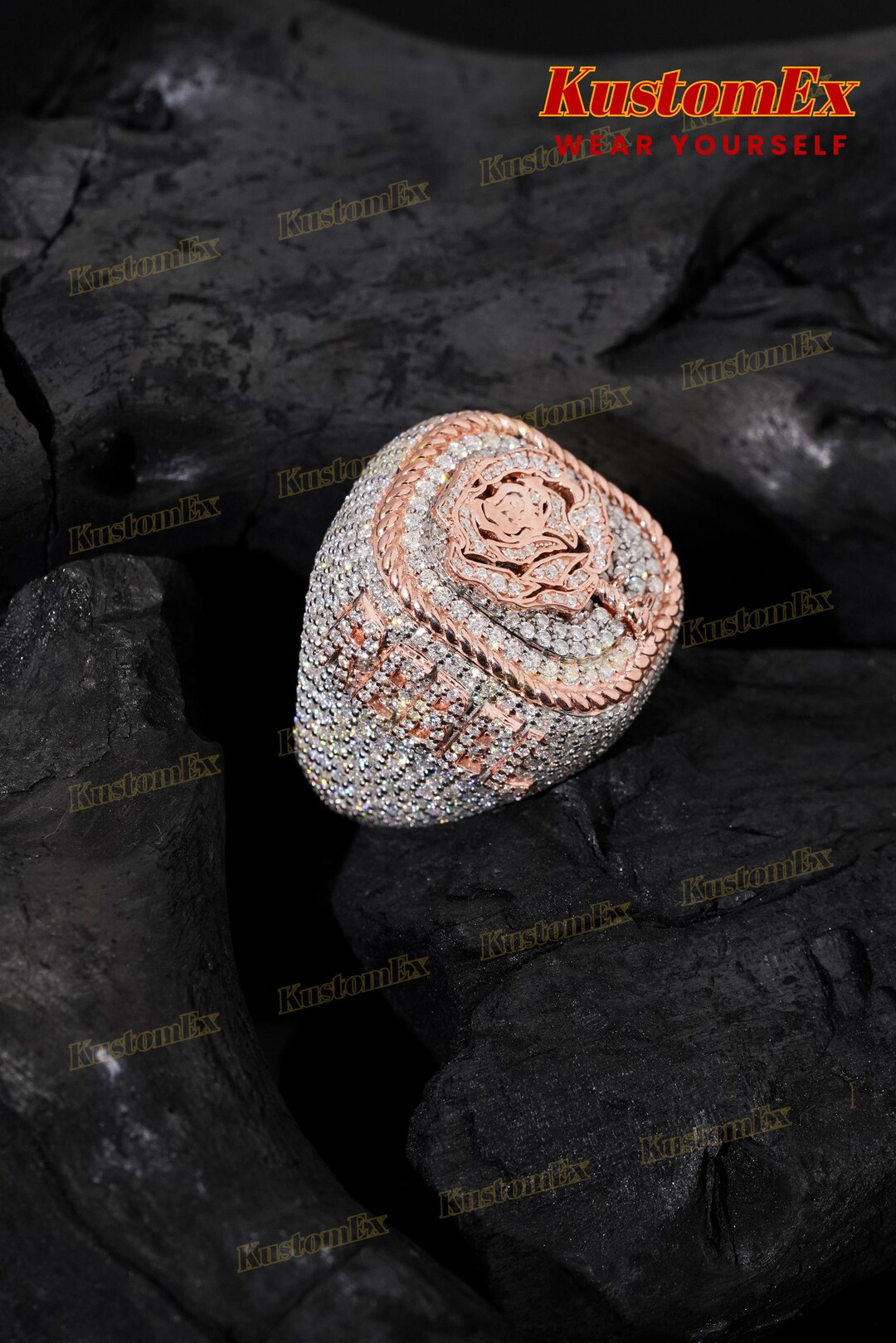 Custom Rapper Rings Iced Out Championship Ring, Custom Rapper Ring, Diamond Athlete Ring ...