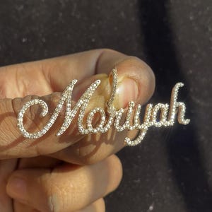 Custom Name Necklace in 14K Solid Gold | VVS Natural Diamond Name Pendant | Personalized Gold Diamond Nameplate Jewelry |Custom Gift for Her