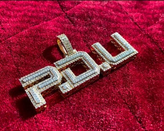 Custom Iced Out Name Pendant for Men | Personalized Hip Hop Jewelry Gift | Bling Rapper Necklace for Boyfriend | Custom Letter Chain Charm |