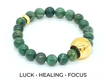 African Jade Bracelet/Fidget Jewelry/Intention Bracelet/Healing Bracelet/Stone of Luck/Focus Bracelet/Mind, Body, Spirit Harmony Bracelet