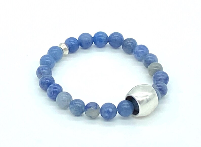 Blue Aventurine BraceletBracelets for Women Gemstone JewelrySemi Precious BeadsBeaded Mantra BraceletGift IdeasHealing Crystals
