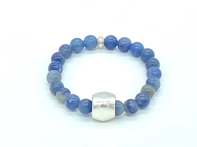 Blue Aventurine BraceletBracelets for Women Gemstone JewelrySemi Precious BeadsBeaded Mantra BraceletGift IdeasHealing Crystals