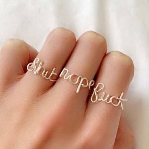 Custom Silver or Gold Word/Name Wire Ring