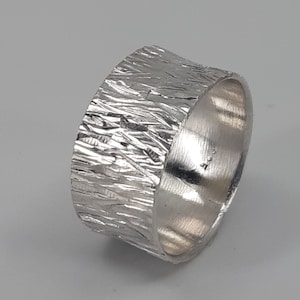 Silver ring, 925 silver with hammer blow .... Birch II ...