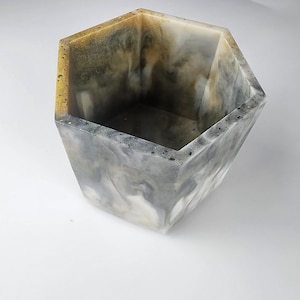 Handmade Hexagon Resin Cup, Brush & Pen Holder