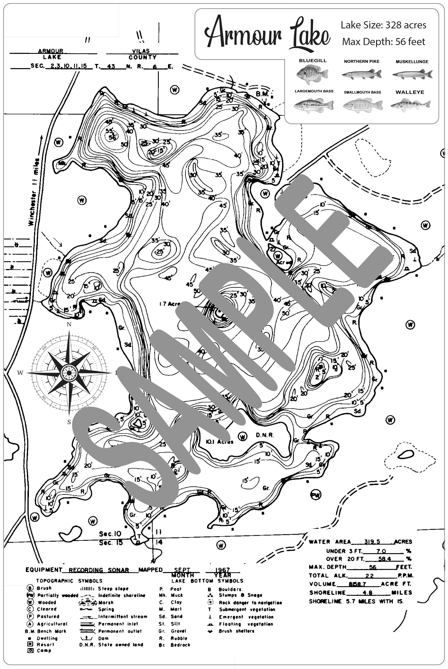 Armour Lake map 3D wood laser engraved map Etsy