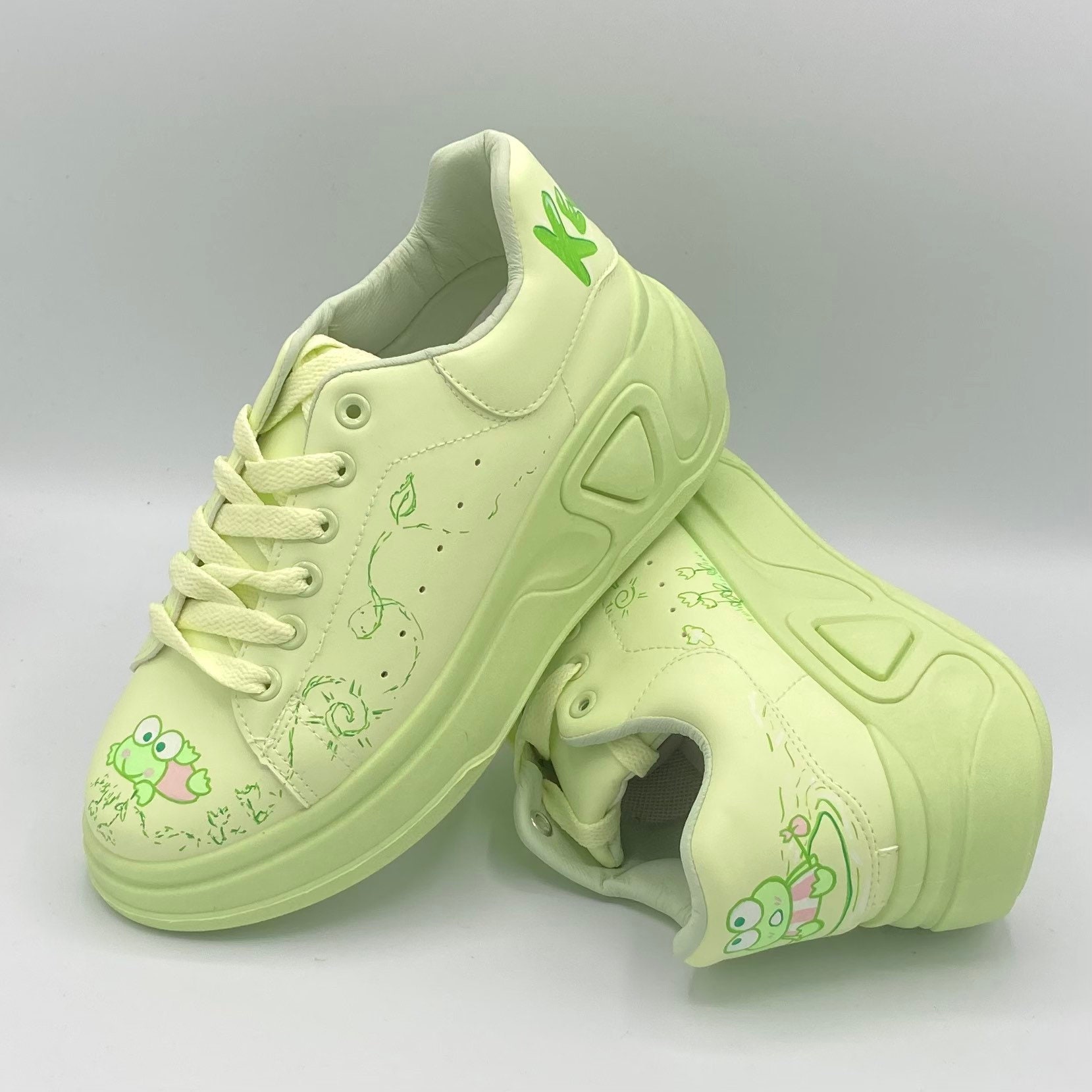 platform green sneakers