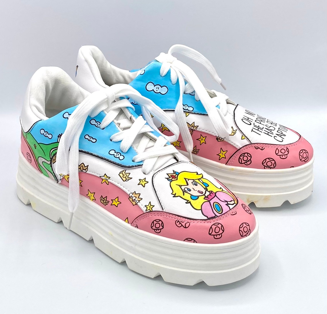 Princess Peach Platforms platform super Mario bros sneaker Etsy