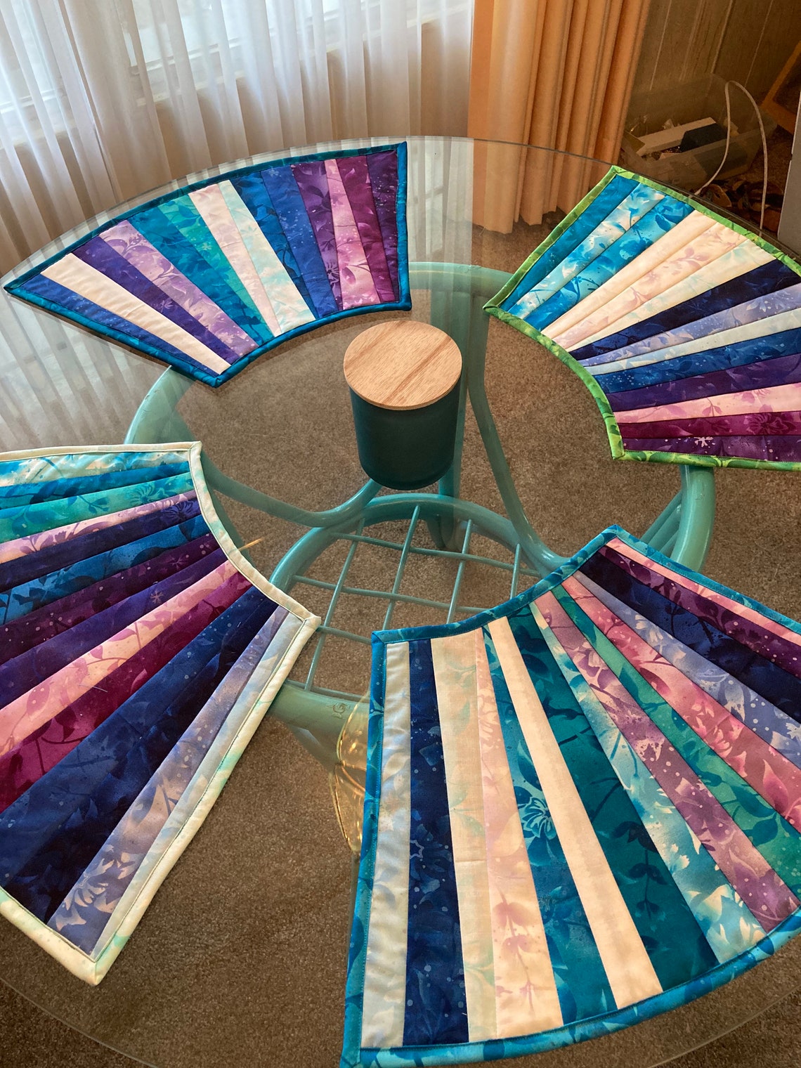 Quilted Place mats for a Round Table Reversible Etsy