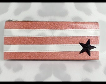 Sparkly Pink Eyeglasses Case: Star Studded Sunglasses Protector