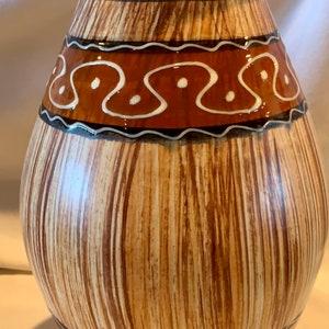 MCM West German BAY KERAMIK 12” Vase with  1960’s African Theme (Shape 533-30) - FReE SHIPPiNG
