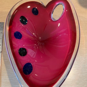 A Midcentury Modern Coquille “Artist Palette” Glass Bowl by Paul KEDELV for FLYGSFORS 1959