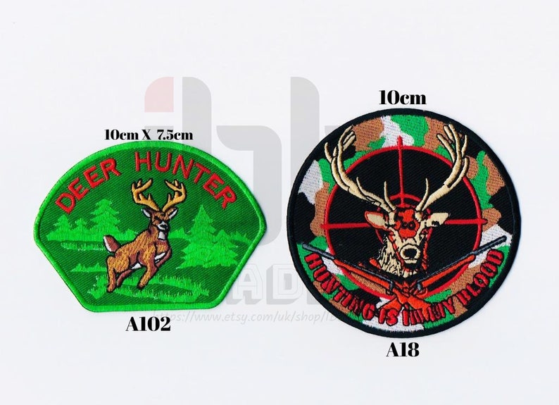 Hunting Is In My Blood Deer Hunter Iron On Sew On Embroidered Patch Badge Transfer Applique