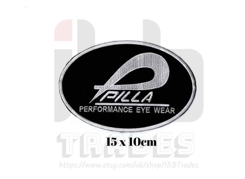 Pilla Sports performance eyewear Customise Embroidered IronSew On Patch Badge Fancy Transfer Jacket Jeans Bag