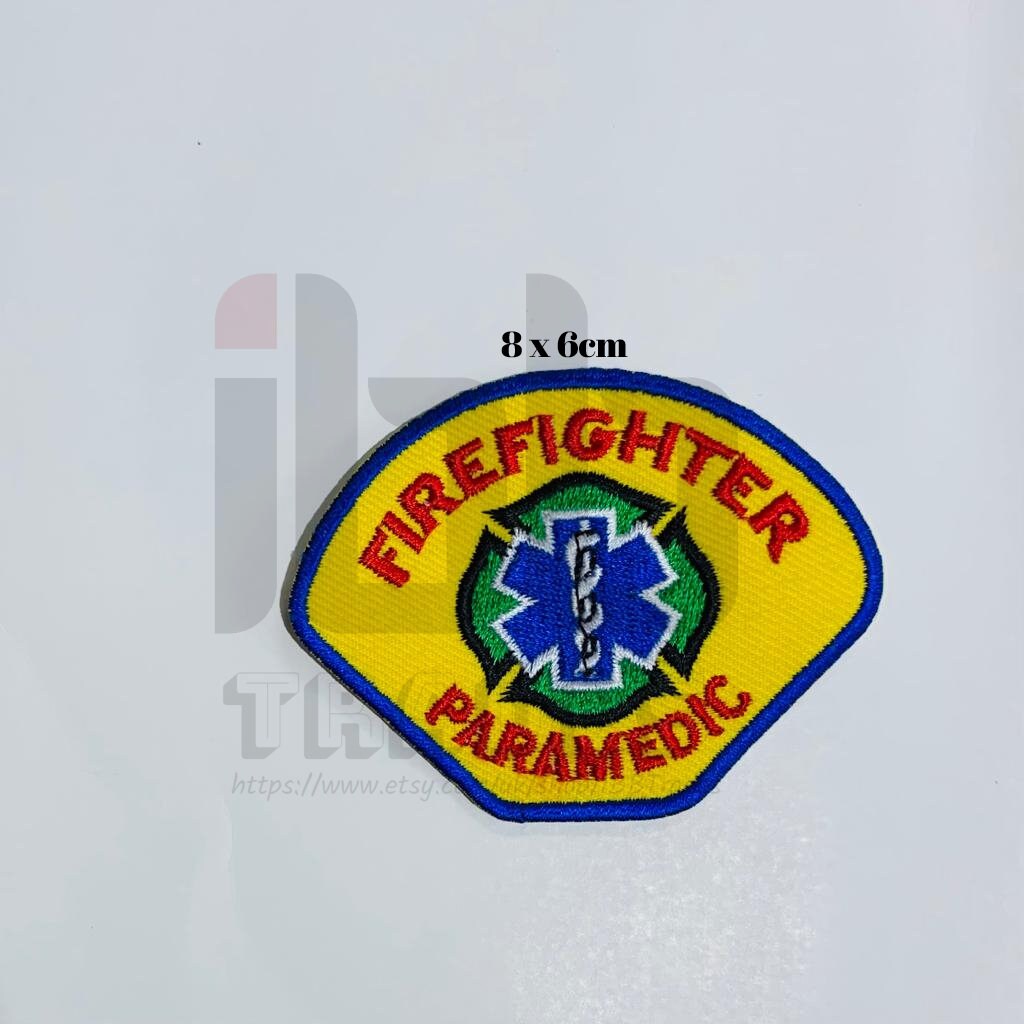 FIREFIGHTER PARAMEDIC Embroidered Iron On Sew On Patch Badge Etsy