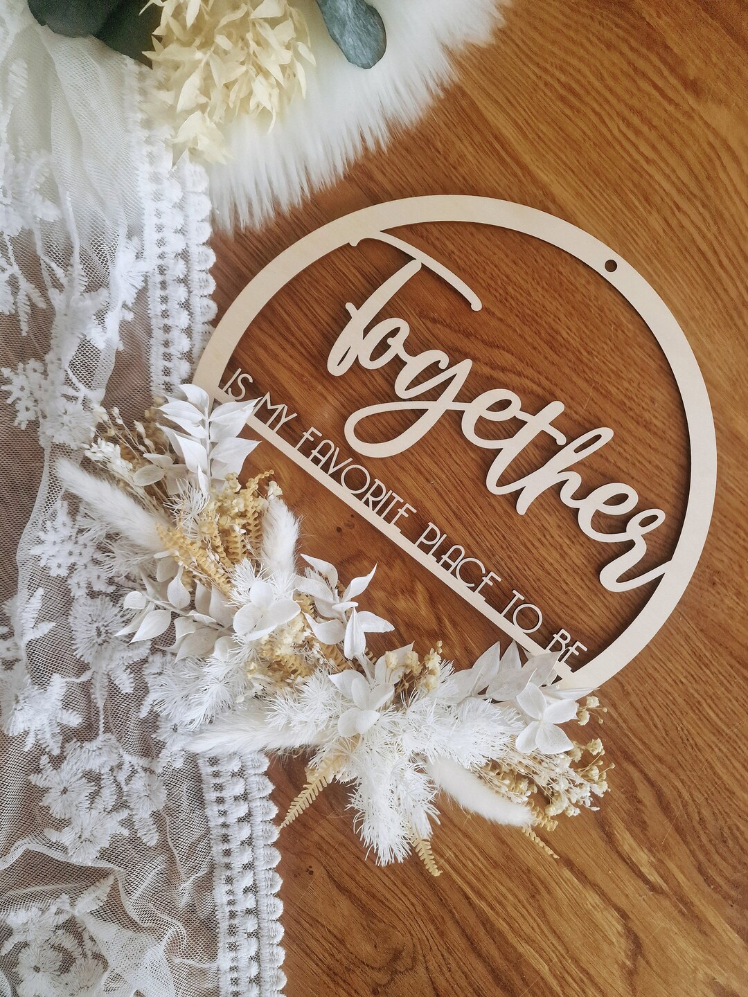 Woodsign Wandschild 'This Is Our Happy Place' – Vintage-Design, 30x15 Cm, Mit Aufhängeseil