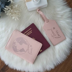 Passport Case Passport Cover Luggage Tag Personalized Handmade with Name Vacation Travel the World image 8