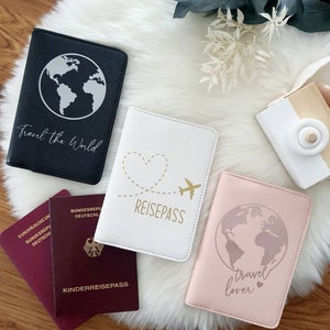 Passport Case Passport Cover Luggage Tag Personalized Handmade with Name Vacation Travel the World image 1