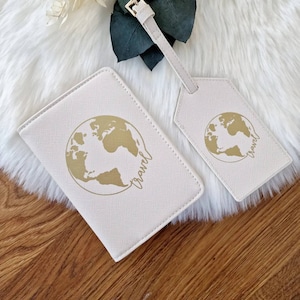 Passport Case Passport Cover Luggage Tag Personalized Handmade with Name Vacation Travel the World image 6