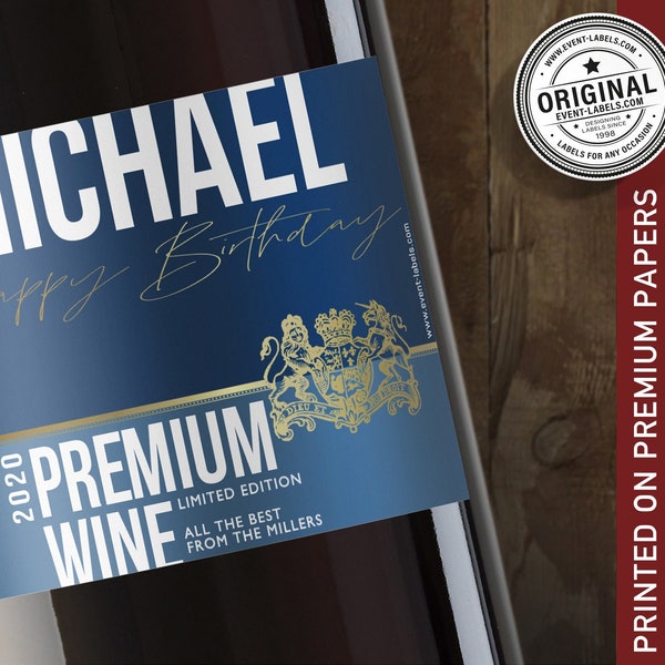 Personalised birthday wine labels // Birthday Wine Labels // Unique Birthday Gift // Personalised Gifts // Custom Wine Label / Original Gift