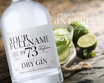 Personalised Birthday Gin Label Gift Idea / Unique Gift / Personalised Gifts / Custom Gin Label / High Quality / Perfect Gift / Gin Lover