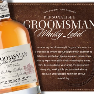 Groomsmen Gift // Groomsmen Proposal // Personalised Label // Groomsmen Whisky Label // Custom Whisky Label // Personalised Whisky Label