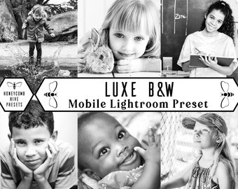 Luxe zwart-wit mobiele Lightroom-voorinstelling: portretfotografie (digitale download)