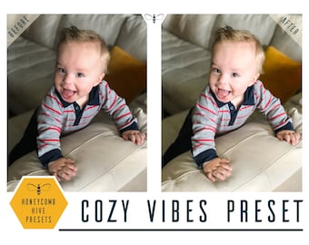 Cozy Vibes Photo Presets: Warm Lightroom Mobile Filter (Digital Download)