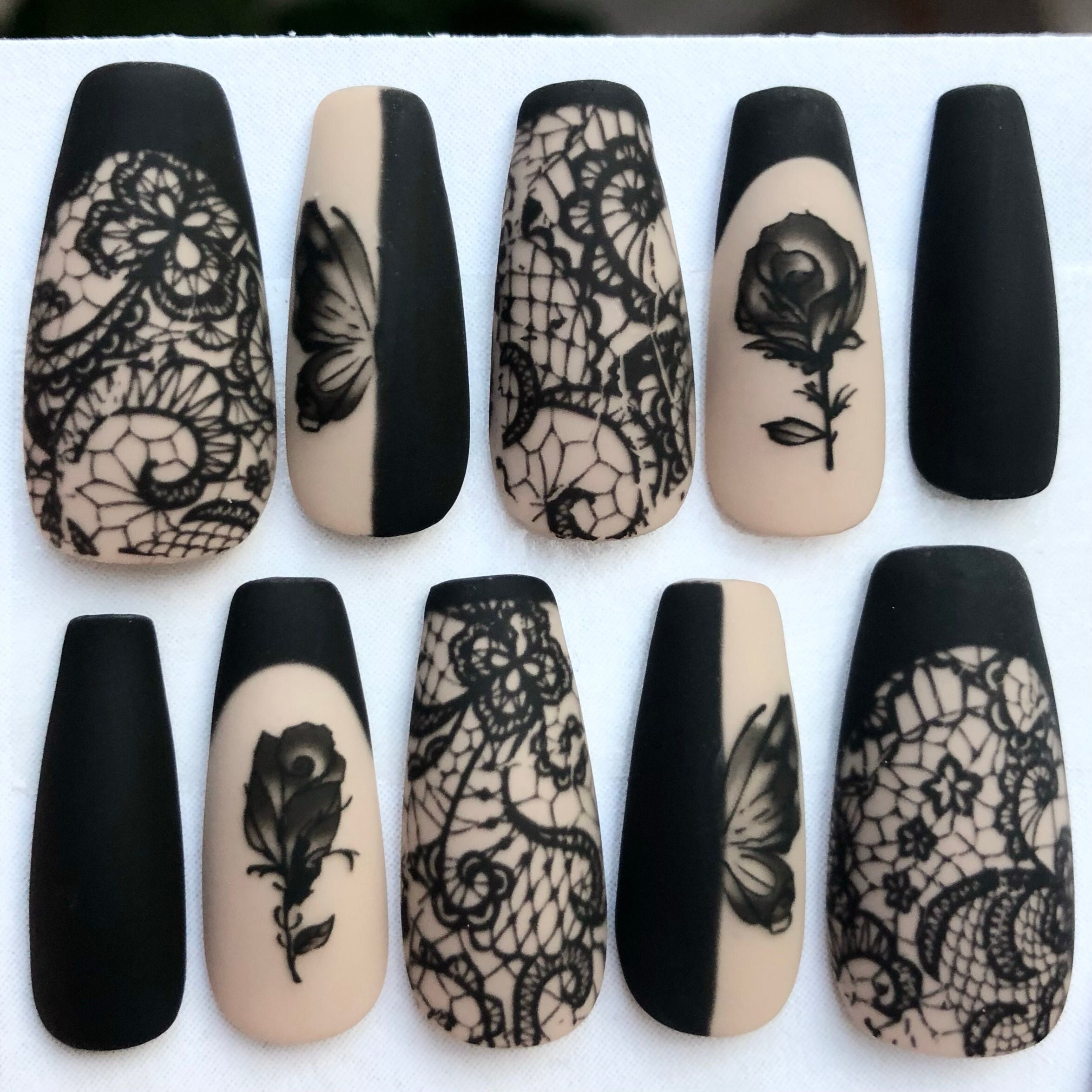 Lace Nail Art - Etsy