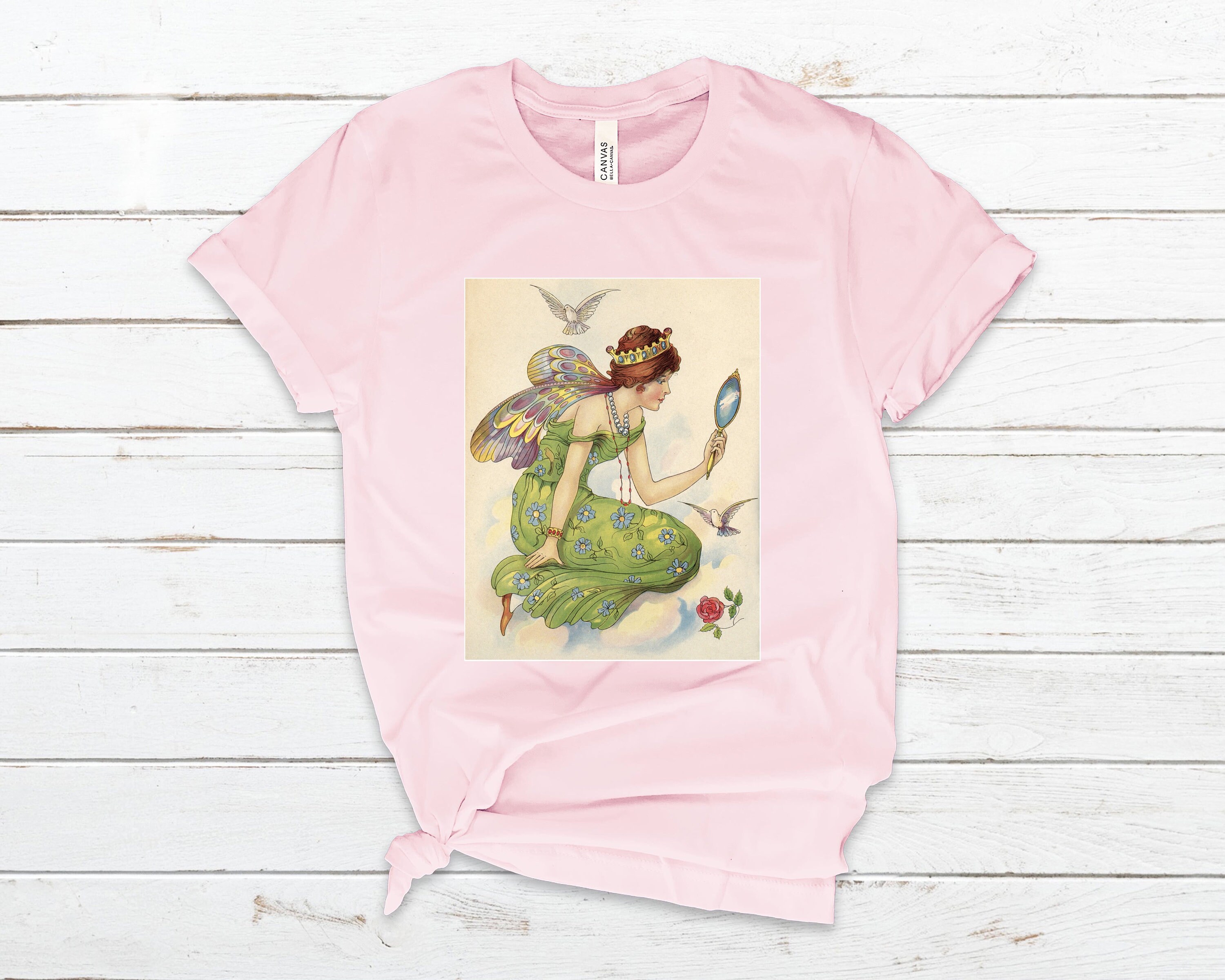Vintage Fairy Shirt Botanical Shirt Vintage Shirt Flower Etsy
