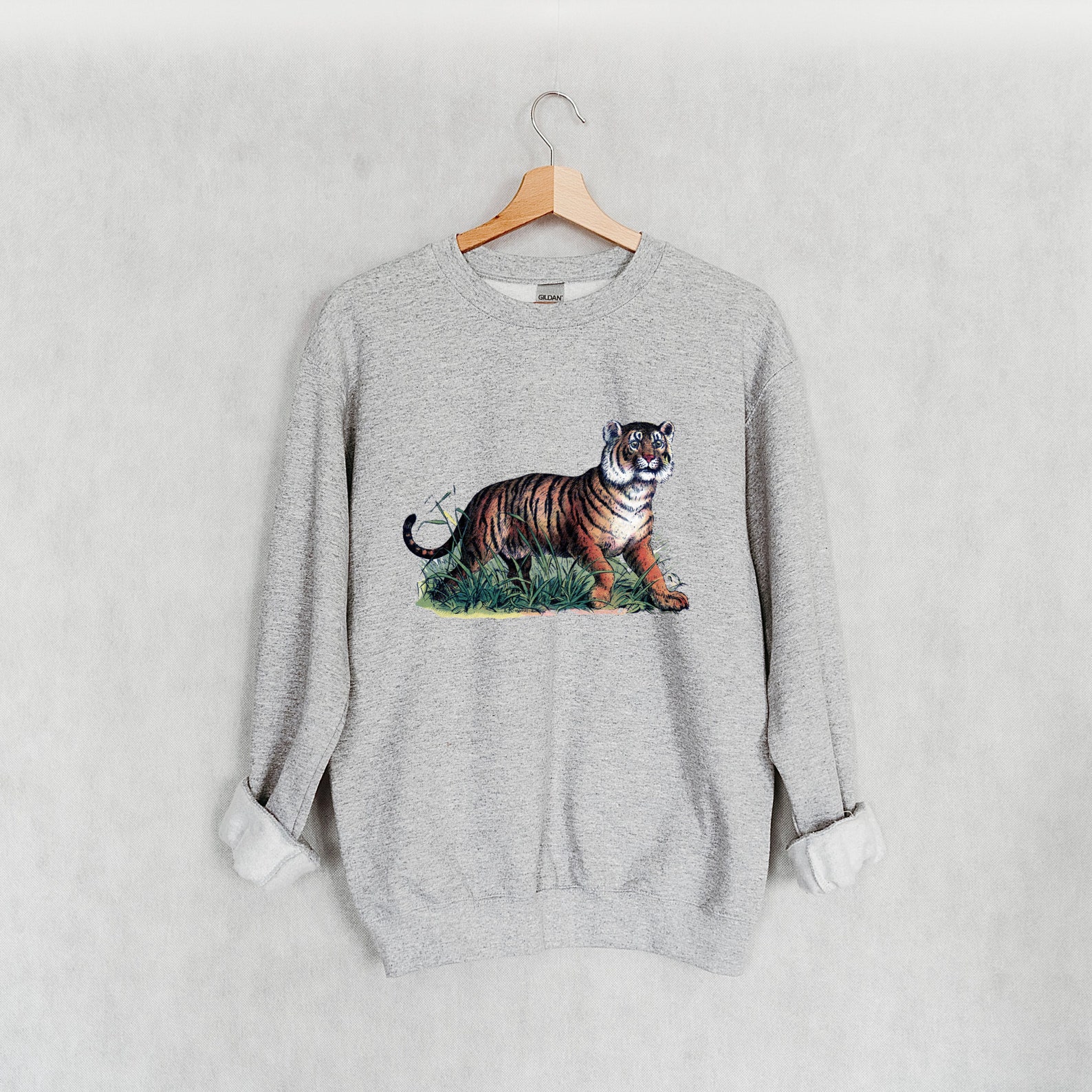 Vintage Tiger Sweatshirt, Vintage Sweatshirt, Tiger Tshirt, Animal Sweatshirt, Pullover, Tiger