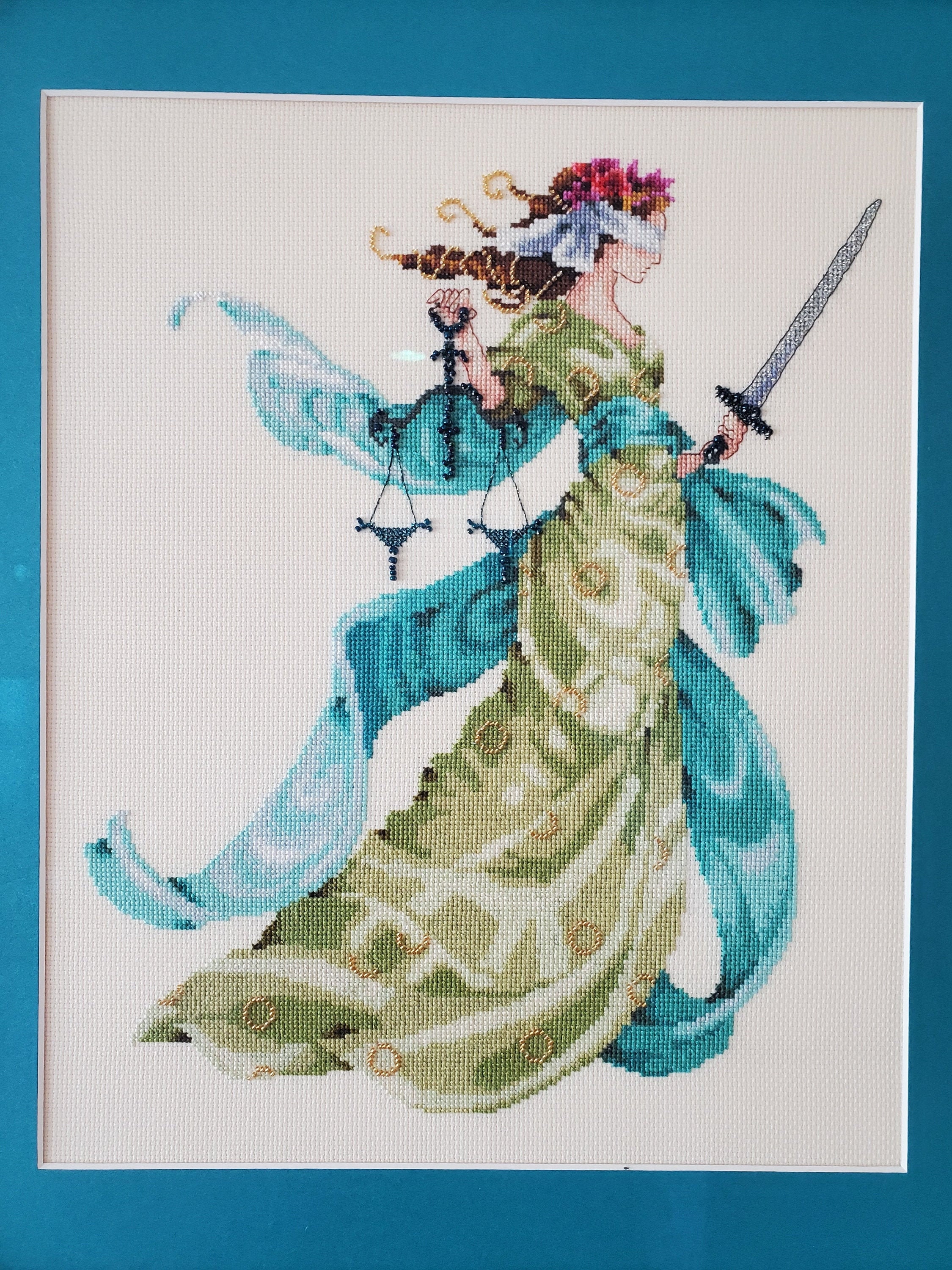 Made to Order! Lady Justice Cross Stitch by Nora Corbett - Etsy