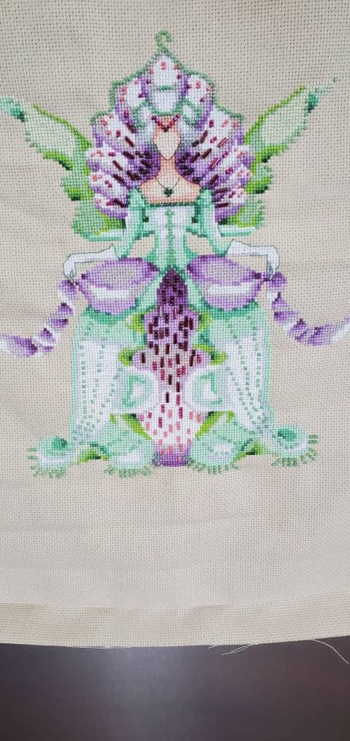 FINISHED Nora Corbett Cross Stitch imperiao Lady D Unframed - Etsy