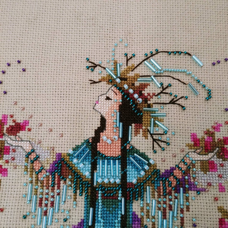 Finished Nora Corbett The Rain Queen Cross Stitch | Etsy