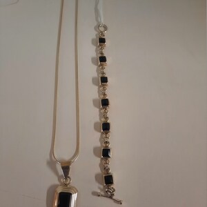 Sterling silver necklace and companion bracelet
