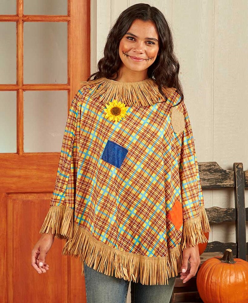 Perfect Cutest Adult Halloween Costume Ponchos Pumpkin Cat Etsy