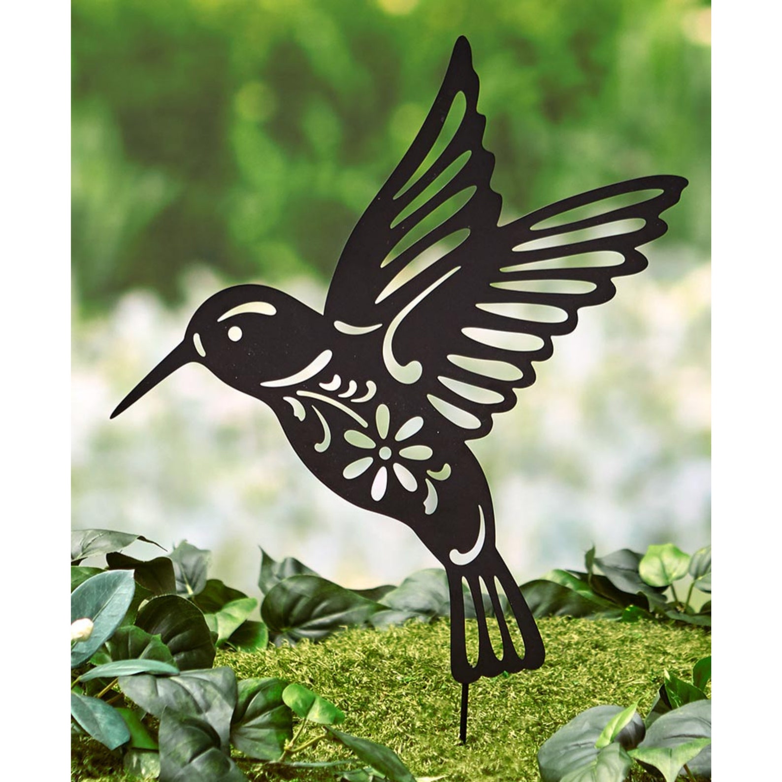 Metal Animal Silhouette Garden Stakes Decoration with Floral Etsy