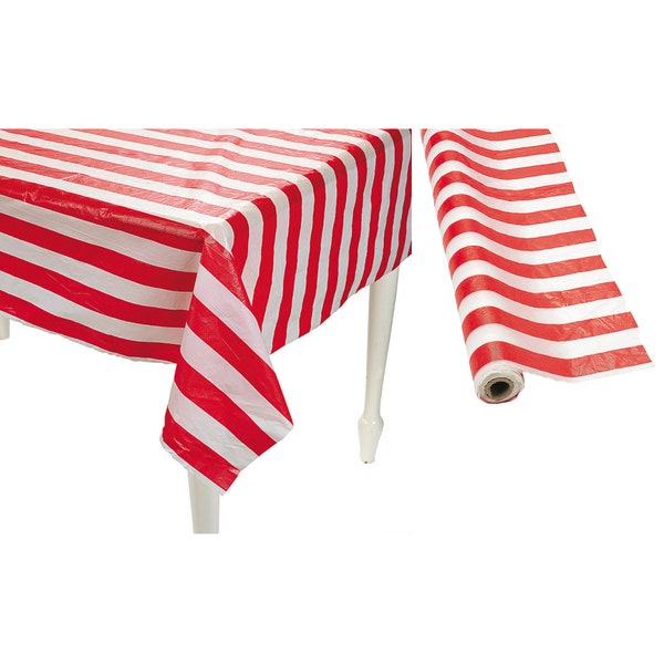 Red and White Plastic Tablecloths Etsy