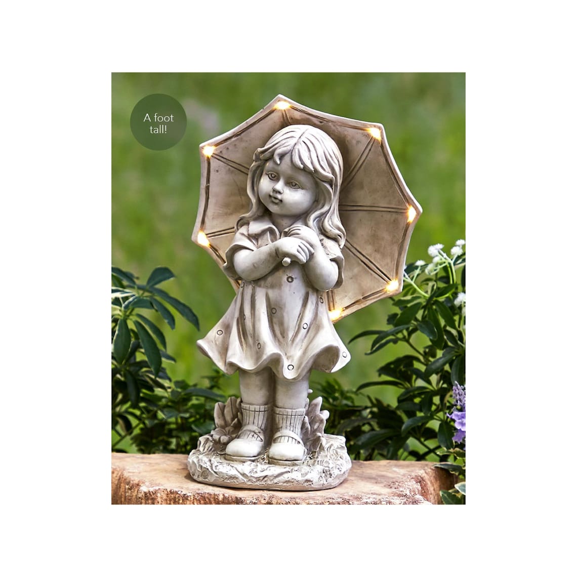 Adorable Little Girl Statue with Solar Lighted Umbrella Best Etsy