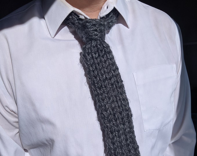 Grey Knit Tie