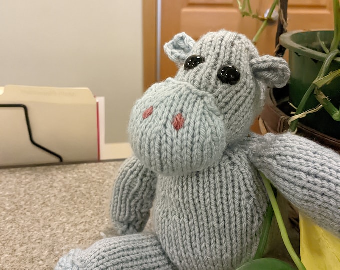 Hippo Knit Plushie